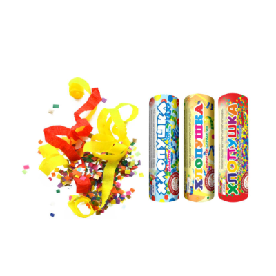 Набор ( 3конф.+3серп.) Набор хлопушек купить в Навашино | navashino.salutsklad.ru